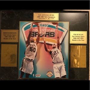 David Robinson Tim Duncan SA Spurs Plaque